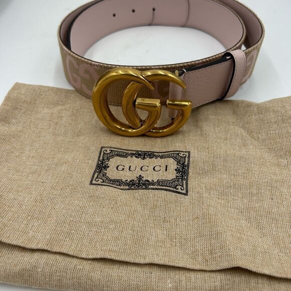 Women’s Gucci, jumbo GG leather/canvas belt  size 90 cm made in Italy - Picture 1 of 8